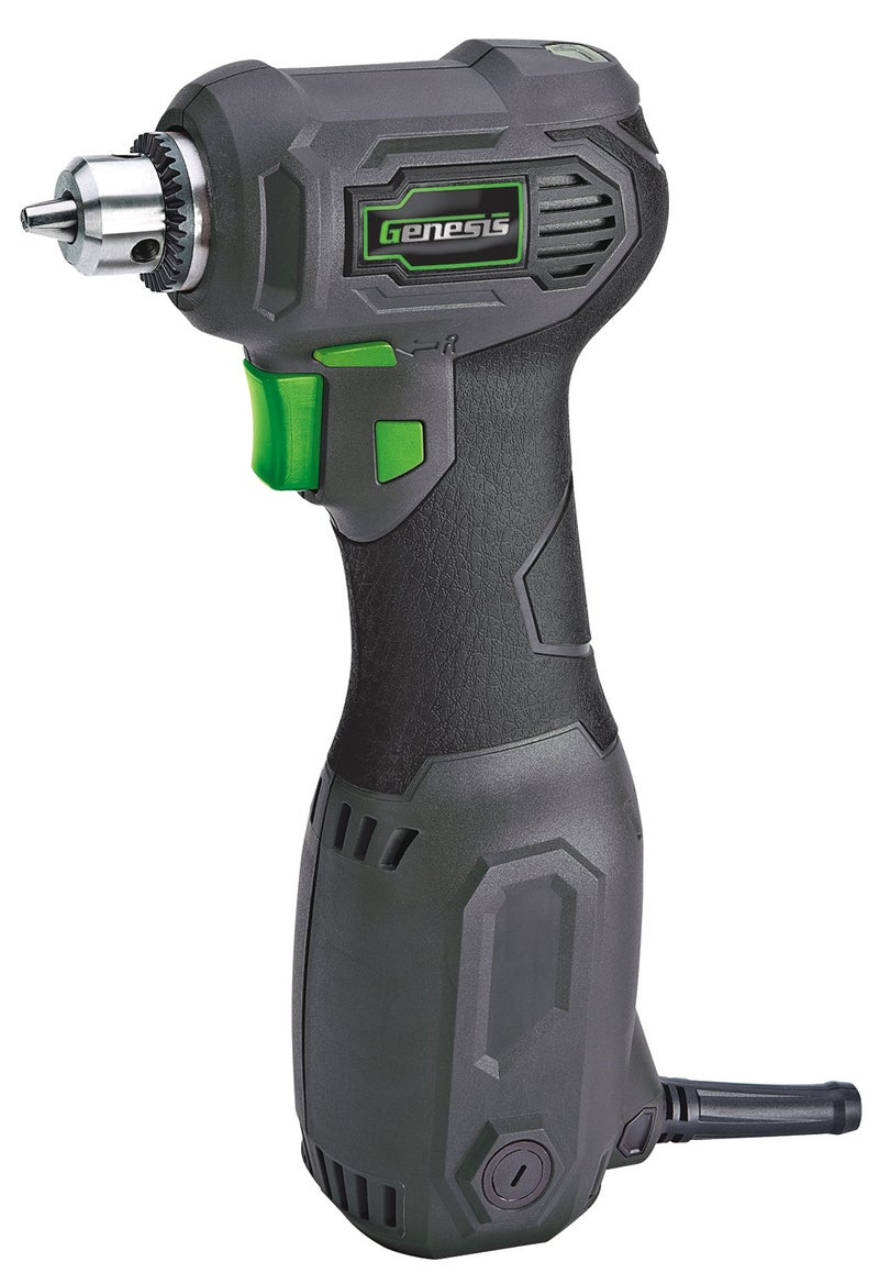 Genesis GCQD38A 3.5 Amp 3/8" Variable Speed Close-Quarter Drill with Non-Slip Grip - Image 1